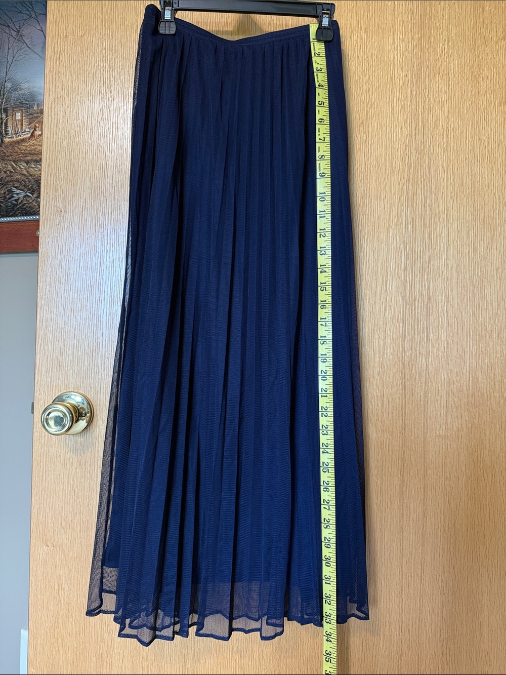 Norton McNaughton Navy Pleated Maxi Skirt - Picture 2 of 3
